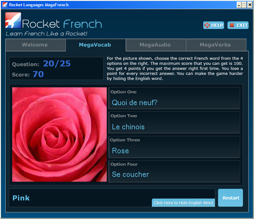 Improve your French vocabulary with MegaVocab